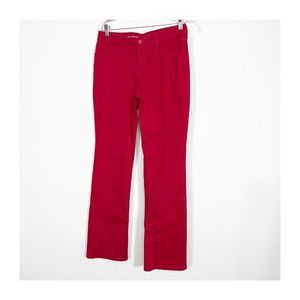 Norma KAMALI Low Rise 4 Jeans Red Cargo Straight Chino